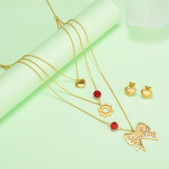 nuevo conjunto de joyas de oro para mujer de acero inoxidable  XXXS-0410