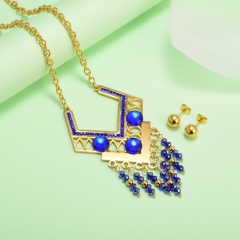 nuevo conjunto de joyas de oro para mujer de acero inoxidable  XXXS-0417