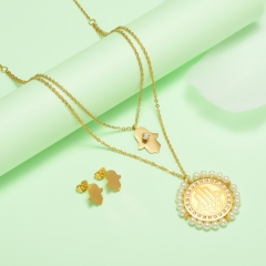 nuevo conjunto de joyas de oro para mujer de acero inoxidable  XXXS-0355