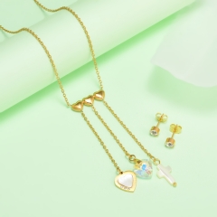 nuevo conjunto de joyas de oro para mujer de acero inoxidable  XXXS-0367