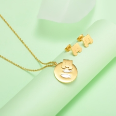 nuevo conjunto de joyas de oro para mujer de acero inoxidable  XXXS-0373
