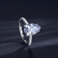 Zirconia cúbica 925 Anillos de diamantes de boda de compromiso de joyería de plata esterlina para mujeres RING-0500