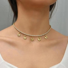 Collar con colgante de perlas de latón  TTTN-0223