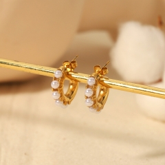 moda Pendientes Joyas de acero inoxidable chapadas en oro ES-2488