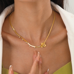 Joyas chapadas en oro Collar en Acero Quirúrgico NS-1465
