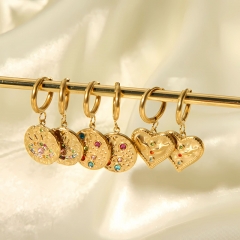 moda Pendientes Joyas de acero inoxidable chapadas en oro ES-2500