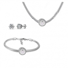 Conjunto joyas con pendientes para pulseras collar de acero inoxidable PDS238