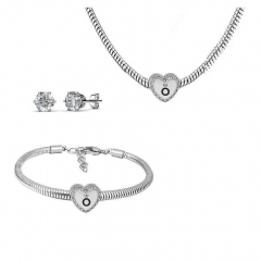Conjunto joyas con pendientes para pulseras collar de acero inoxidable PDS215