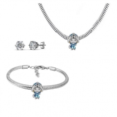 Conjunto joyas con pendientes para pulseras collar de acero inoxidable PDS228
