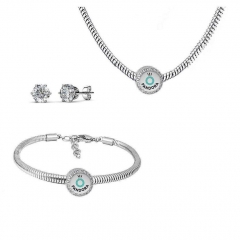 Conjunto joyas con pendientes para pulseras collar de acero inoxidable PDS265