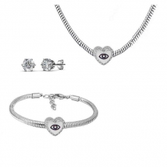 Conjunto joyas con pendientes para pulseras collar de acero inoxidable PDS249