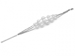 Pulsera acero quirurgico mujer perla multicapas hermoso BS-1139A