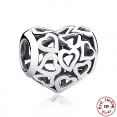 925 Sterling Silver Skeleton Heart Charms fit Bracelets & Necklace for Women Engagement Accessories SCC024 CHARM-0246