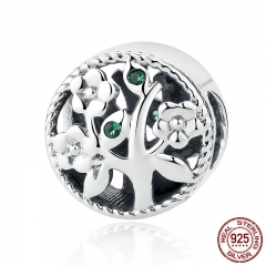 Fashion 100% 925 Sterling Silver Tree of Life Bead Charms fit Bracelets Women Beads & Jewelry Making SCC115 CHARM-0221