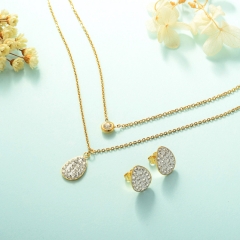 Fabricación de joyas para damas, Conjunto de joyas de acero inoxidable 18k Gold Jewelry Wholesale XXXS-0218