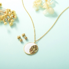 Esmaltada zicornia conjunto joyas en acero y cobre charm XXXS-0246D