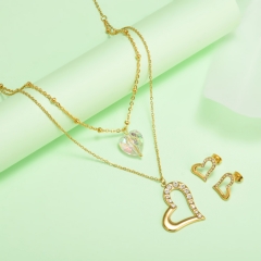 nuevo conjunto de joyas de oro para mujer de acero inoxidable  XXXS-0392