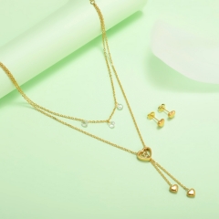 nuevo conjunto de joyas de oro para mujer de acero inoxidable  XXXS-0438