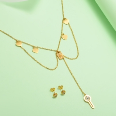 nuevo conjunto de joyas de oro para mujer de acero inoxidable  XXXS-0352