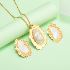 nuevo conjunto de joyas de oro para mujer de acero inoxidable  XXXS-0366