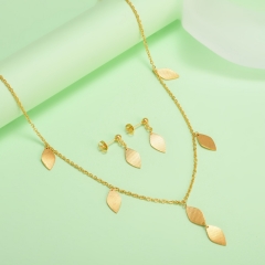 nuevo conjunto de joyas de oro para mujer de acero inoxidable  XXXS-0415