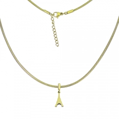 collar de eslabones cubanos de oro de mujer de acero inoxidable  PSS140