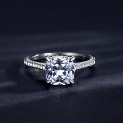 Zirconia cúbica 925 Anillos de diamantes de boda de compromiso de joyería de plata esterlina para mujeres RING-0506