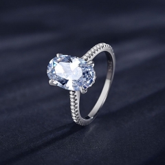 Zirconia cúbica 925 Anillos de diamantes de boda de compromiso de joyería de plata esterlina para mujeres RING-0505