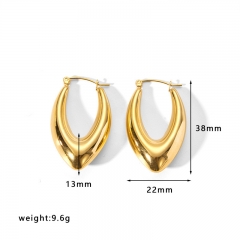 moda Pendientes Joyas de acero inoxidable chapadas en oro ES-2538G