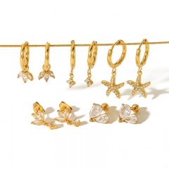 Pendientes de la gota de oro de acero inoxidable de las mujeres de la joyería ES-2849