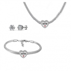 Conjunto joyas con pendientes para pulseras collar de acero inoxidable PDS222
